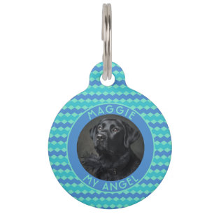 Trendy Cat Lover Present Chevron Pattern Pet Tag