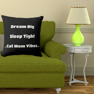 Trendy Cat Mum Funny Quote Cute Cool Modern Black Cushion