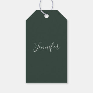 Trendy Celtic Greyish Green Modern Add Own Name Gift Tags