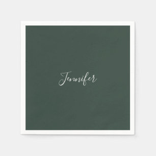 Trendy Celtic Greyish Green Modern Add Own Name Napkin