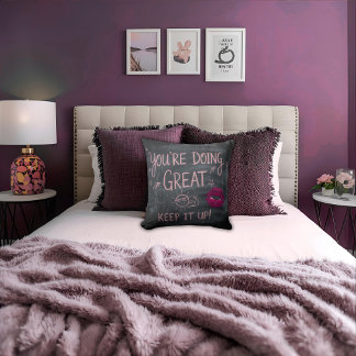 Trendy Chalk Board Girly Motivational Quote  Cushion