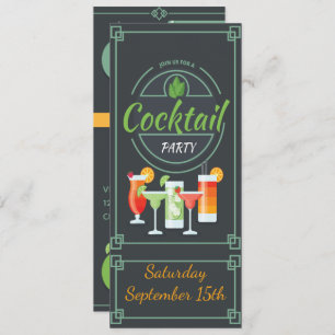 Trendy Chalkboard Cocktail Party Invitation