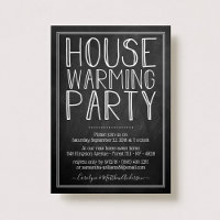 Trendy Chalkboard Typography Housewarming Party