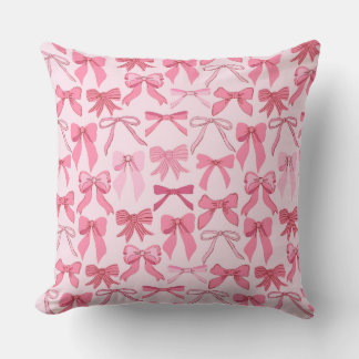 Trendy Charming Pink Bow Knots Pattern Cushion