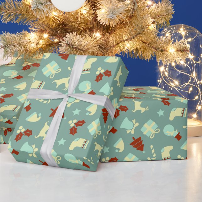 Trendy Cheerful Celebration Initial Feminine Wrapping Paper (Holidays)