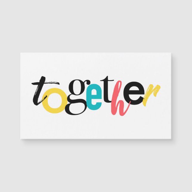 Trendy, cheerful, urban typography of Together (Front)