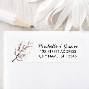 Trendy Cherry Blossom Tree Branch Return Address Label