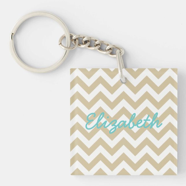 Trendy Chevron Acrylic Keychain (Front)