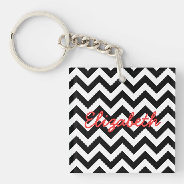 Trendy Chevron Acrylic Keychain (Front)