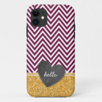 TRENDY chevron chalkboard heart glitter maroon
