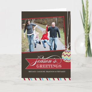 Trendy Chevron Christmas Photo Greeting Card