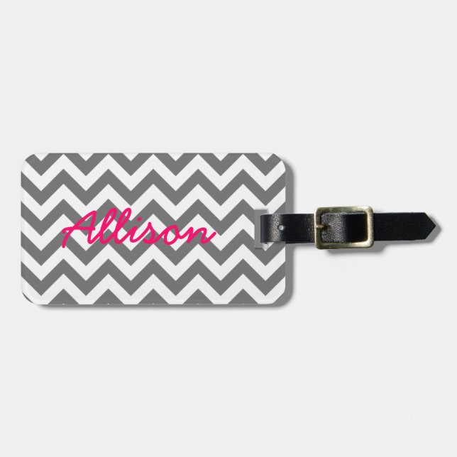 Trendy Chevron Luggage Tag (Front Horizontal)