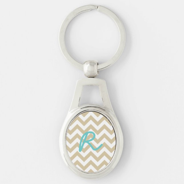 Trendy Chevron Metal Keychain (Front)