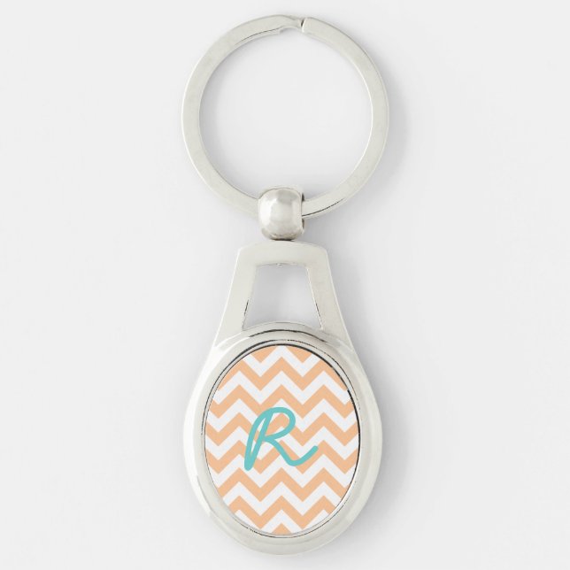 Trendy Chevron Metal Keychain (Front)