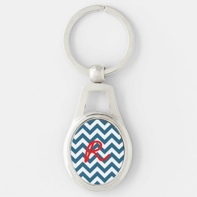 Trendy Chevron Metal Keychain (Front)