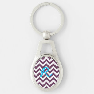 Trendy Chevron Metal Keychain