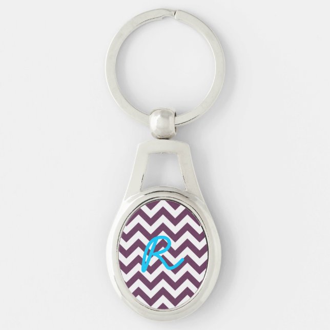 Trendy Chevron Metal Keychain (Front)