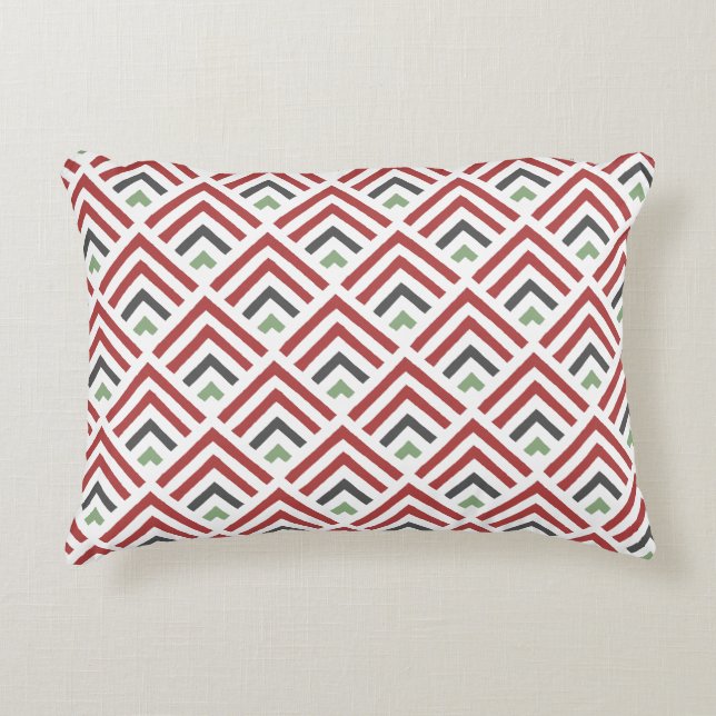 Trendy Chevron pattern colourful zigzag burgundy Decorative Cushion (Front)