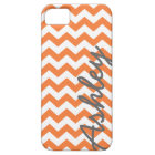 Trendy Chevron Pattern with name - orange grey
