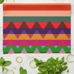 Trendy Chevron Stripes Pattern #11 Tea Towel