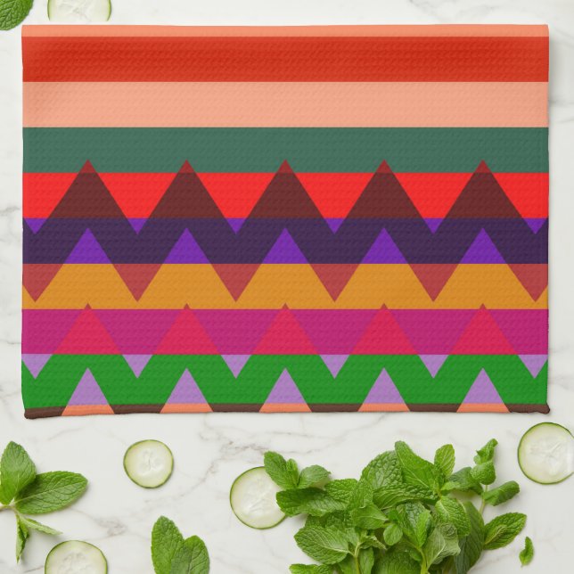Trendy Chevron Stripes Pattern #11 Tea Towel (Folded)
