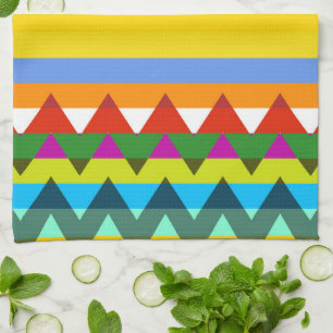 Trendy Chevron Stripes Pattern #13 Tea Towel