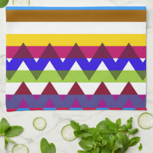 Trendy Chevron Stripes Pattern #14 Tea Towel