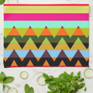 Trendy Chevron Stripes Pattern #16 Tea Towel
