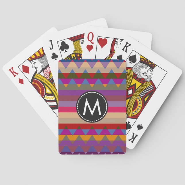 Trendy Chevron Stripes Pattern #17 Playing Cards (Back)