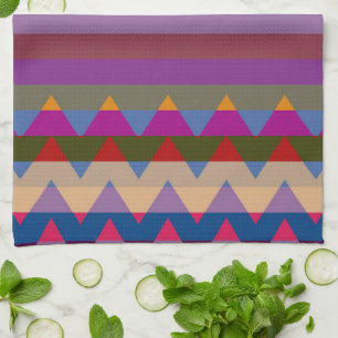 Trendy Chevron Stripes Pattern #17 Tea Towel