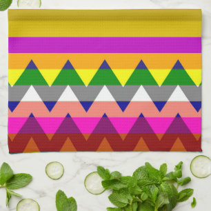 Trendy Chevron Stripes Pattern #20 Tea Towel
