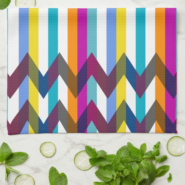 Trendy Chevron Stripes Pattern #21 Tea Towel (Folded)