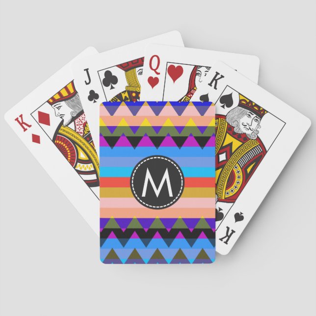 Trendy Chevron Stripes Pattern #24 Playing Cards (Back)