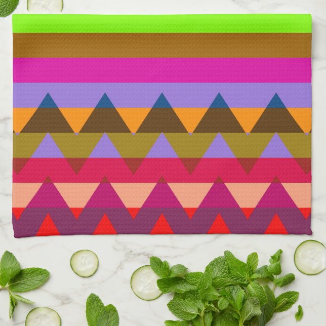 Trendy Chevron Stripes Pattern #25 Tea Towel (Folded)