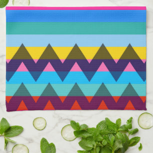 Trendy Chevron Stripes Pattern #27 Tea Towel