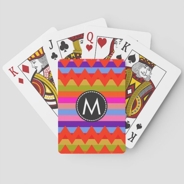 Trendy Chevron Stripes Pattern #29 Playing Cards (Back)