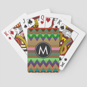 Trendy Chevron Stripes Pattern #2 Playing Cards