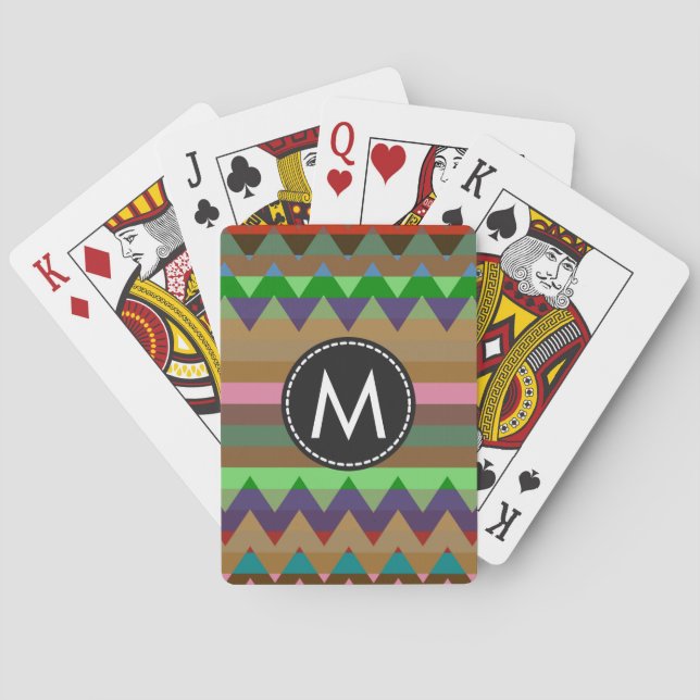 Trendy Chevron Stripes Pattern #2 Playing Cards (Back)