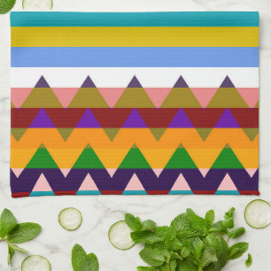 Trendy Chevron Stripes Pattern# 3 Tea Towel