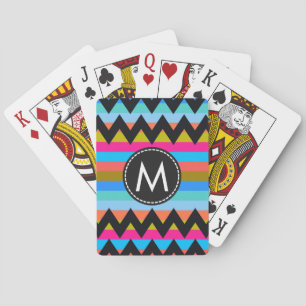 Trendy Chevron Stripes Pattern #4 Playing Cards