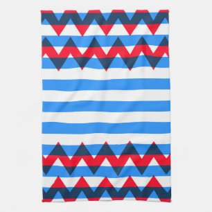Trendy Chevron Stripes Pattern #5 Tea Towel