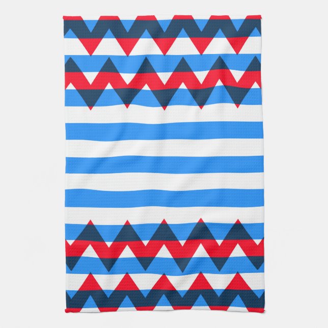 Trendy Chevron Stripes Pattern #5 Tea Towel (Vertical)