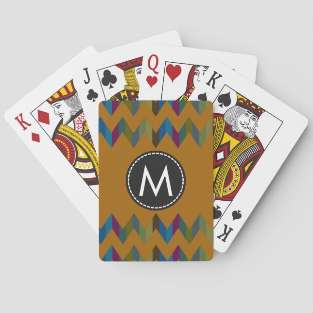 Trendy Chevron Stripes Pattern #7 Playing Cards (Back)