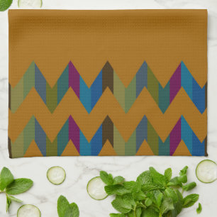 Trendy Chevron Stripes Pattern #7 Tea Towel