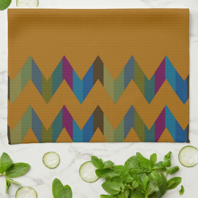 Trendy Chevron Stripes Pattern #7 Tea Towel (Folded)