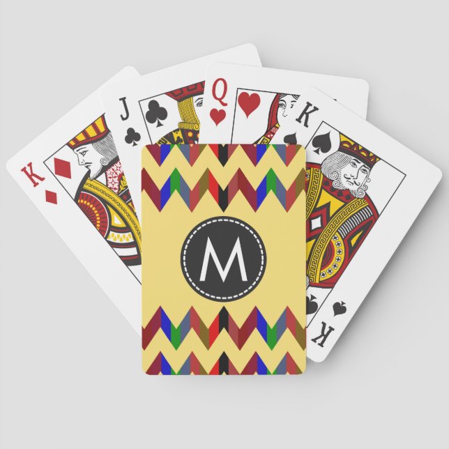 Trendy Chevron Stripes Pattern #8 Playing Cards (Back)