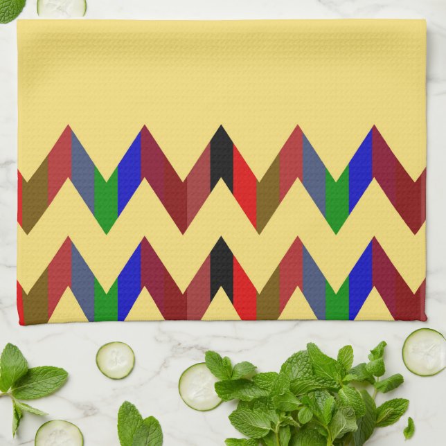 Trendy Chevron Stripes Pattern #8 Tea Towel (Folded)