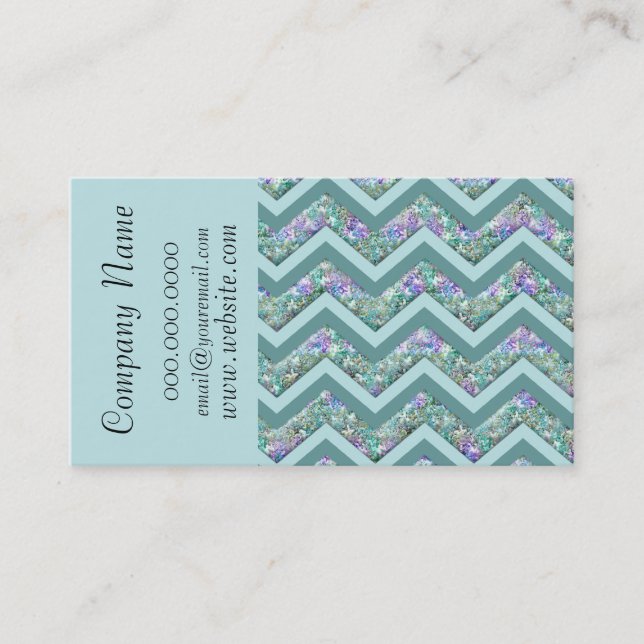 Trendy Chevron Zig Zag  Pattern Business Card (Front)