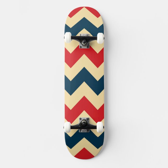 Trendy Chevron Zigzag Pattern Skateboard (Front)