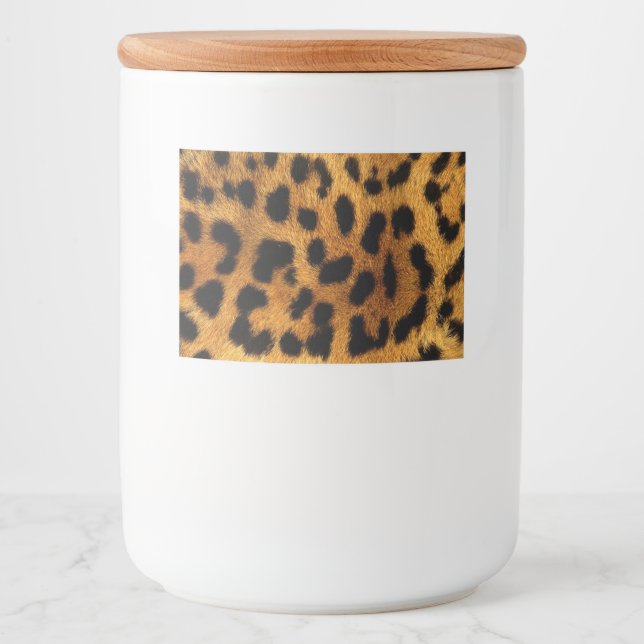 trendy chic animal pattern brown leopard print food label (Front)